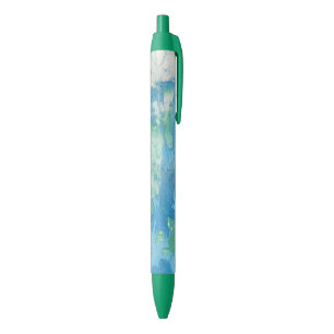 Stylo Bleu Moderne Élégant Modèle Abstrait Bleu Vert Blanc