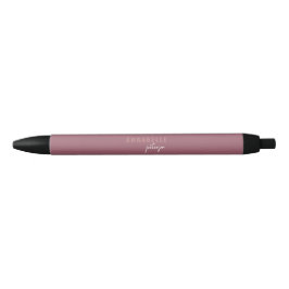 Stylo Bleu Moderne Minimaliste Rose Poussiéreux Écriture Pers