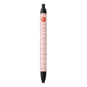 Stylo Bleu Monogramme preppy coeur rose et rouge