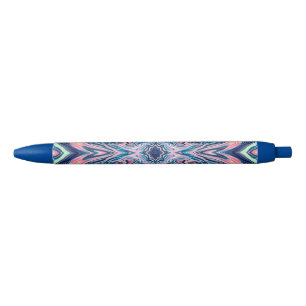 Stylo Bleu motif de corail d'agate océanique