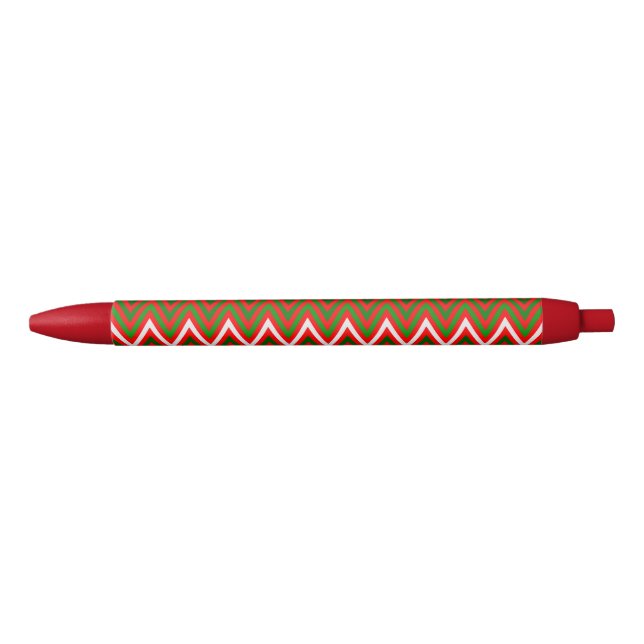 Stylo Bleu Motif de Noël Chevron (Devant)