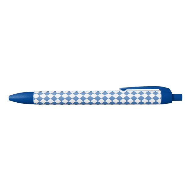 Stylo Bleu Motif diamant à carreaux bleu blanc (Haut)