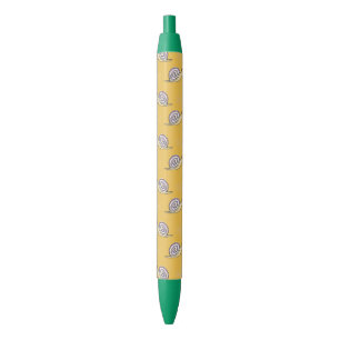 Stylo Bleu Motif mignon escargots et tourbillons