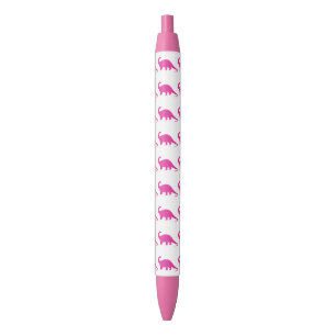 Stylo Bleu Motif rose dinosaure