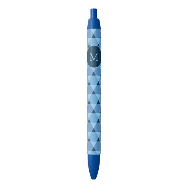 Stylo Bleu Motif triangles (devant Vertical)