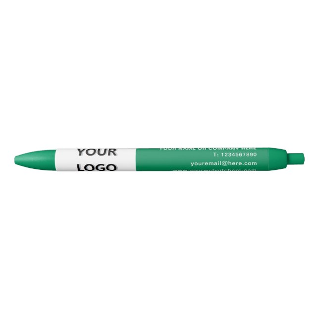 Stylo Bleu Nom du logo de l'entreprise personnalisé - vos cou (Devant)