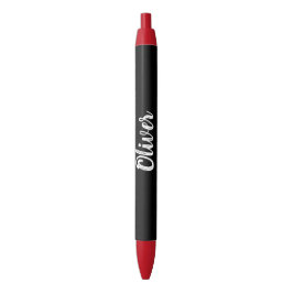 Stylo Bleu Nom personnalisé étudiant professionnel noir blanc