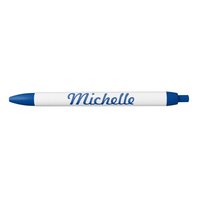 Stylo bleu nom personnalisé pour bureau et école (Devant)