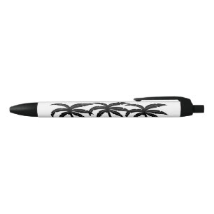 Stylo Bleu Palmiers tropicaux