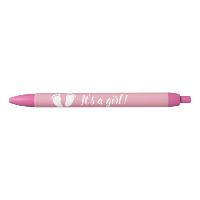 Stylo Bleu Partie de baby shower de la fille rose mignonne (Devant)