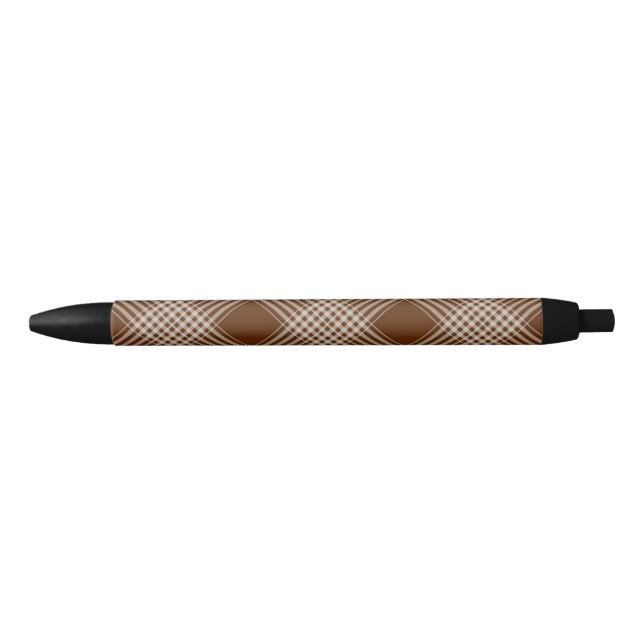 Stylo Bleu Pen Office and School Pen Brown & White Plaid (Devant)