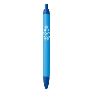 Stylo Bleu Personnalisé GARDEZ LE CALME et VOTRE TEXTE - mot