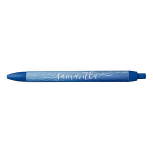 Stylo Bleu Photo Blue Water Nom Signé Féminin