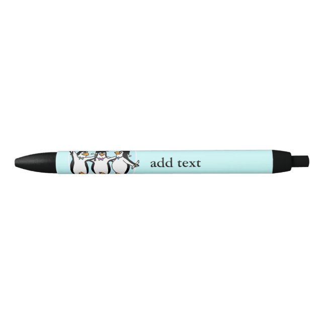 Stylo Bleu Pingouins diplômés (Devant)