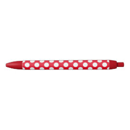 Stylo Bleu Pointe Polka rouge et blanc