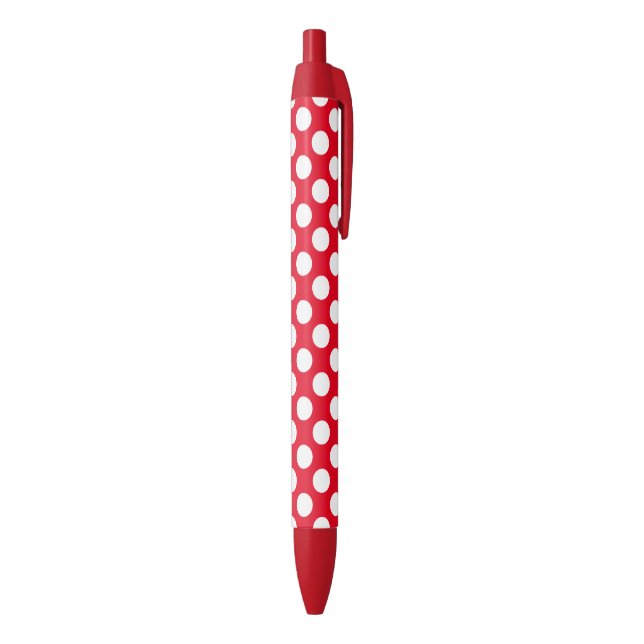 Stylo Bleu Pointe Polka rouge et blanc (Bas (Vertical))
