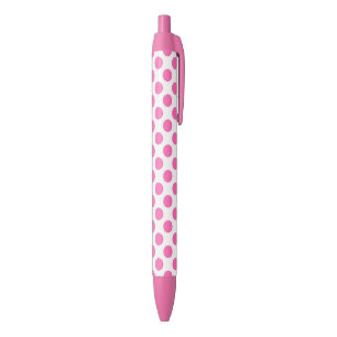 Stylo Bleu Points noirs roses chauds