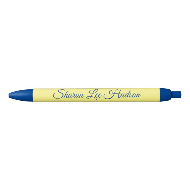 Stylo Bleu Police Font Bleu & Jaune (Devant)