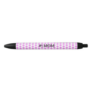 Stylo Bleu Simple classique moderne Pois rose et noir