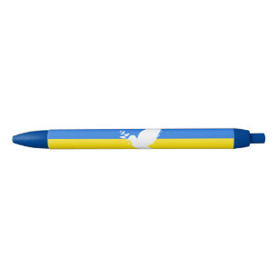 Stylo Bleu Soutenez l'Ukraine Pen Peace Dove drapeau ukrainie
