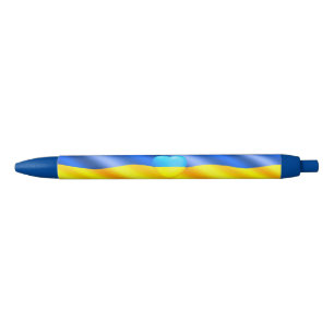 Stylo Bleu Soutenez Ukraine Freedom Peace Heart - Ukraine Fla