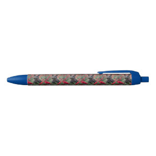Stylo Bleu "Une rose rouge pour le Terrier écossais noir"