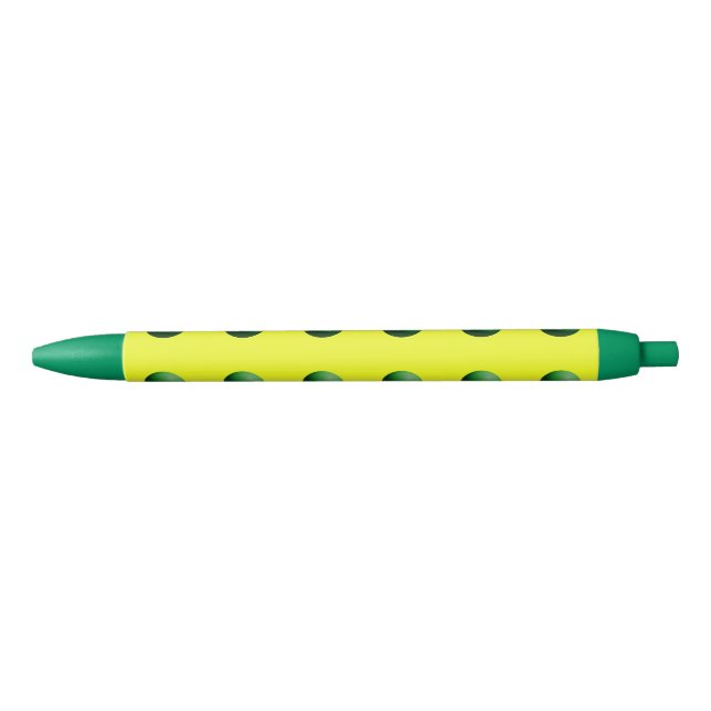Stylo Bleu Vert sur jaune (Devant)