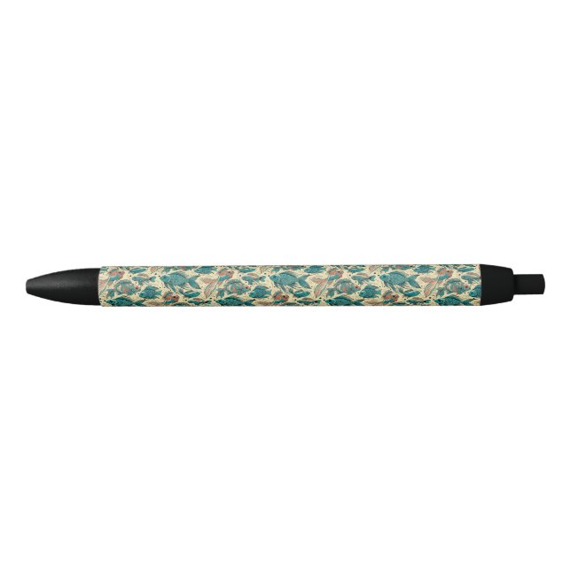 Stylo Bleu Vibrant Fish Pattern Colorful  (Devant)
