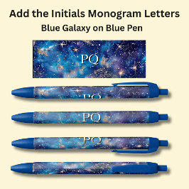 Stylo Bleu Vos initiales Monogram Blue Galaxy
