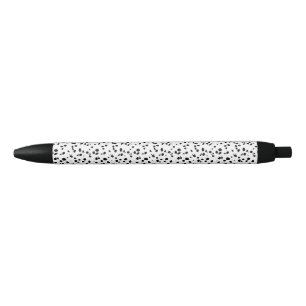 Stylo Bleu Zones Dalmatiennes Imprimer Motif Noir Et Blanc