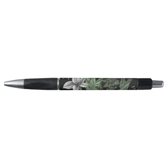 Stylo botanique vert et blanc (Devant)