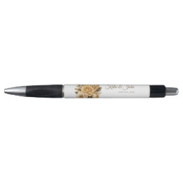Stylo Bouquet-Mariage de fleurs neutres