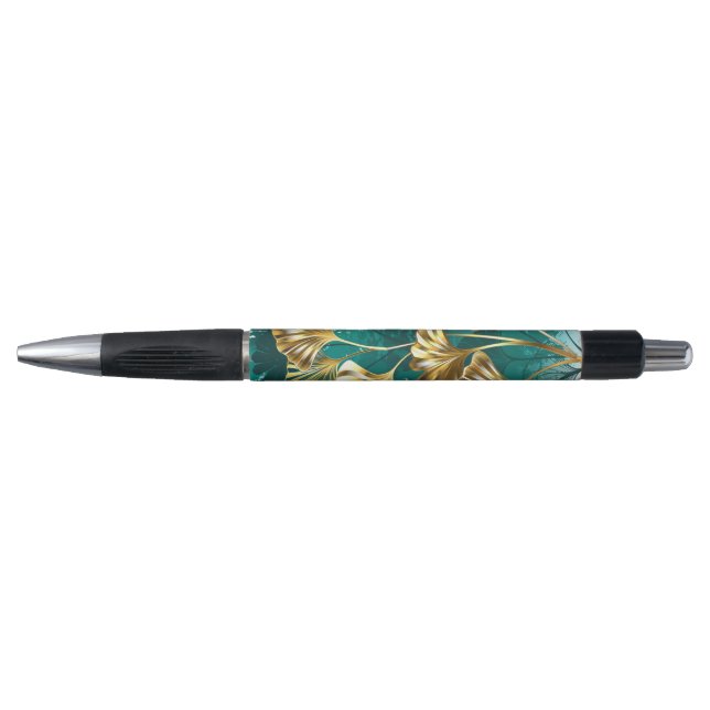 Stylo Branche avec Feuilles d'or Ginko Biloba (Devant)