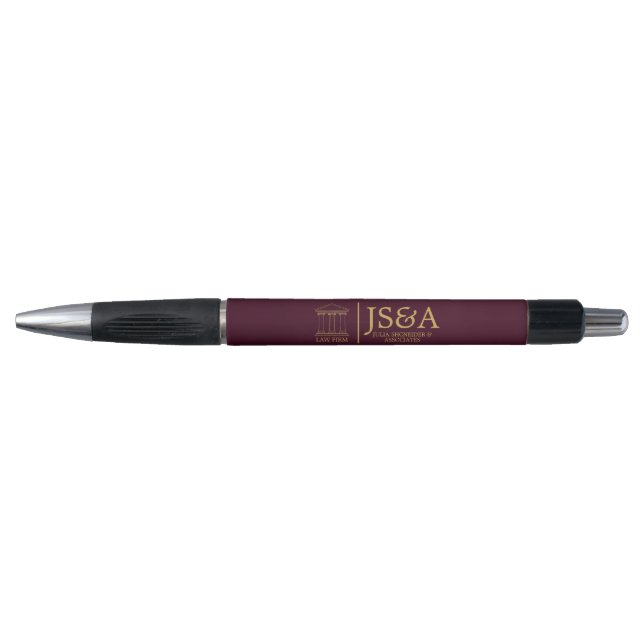 Stylo Burgundy Gold Justice Columns Law Firm (Devant)