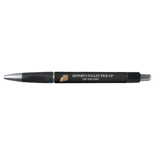 Stylo Caisse en palette en bois professionnel noir (Devant)