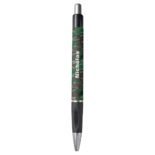 Stylo Camouflage Brown gris vert Motif Nom personnalisé