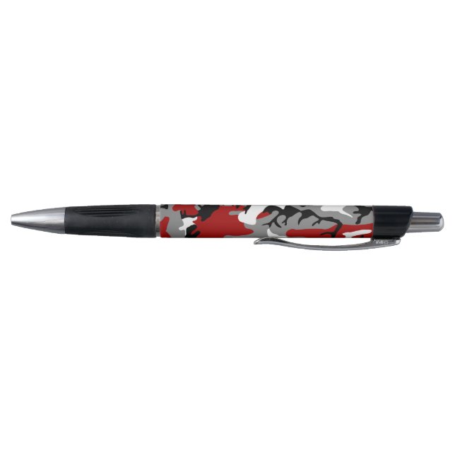 Stylo Camouflage rouge et gris, Militaire, Armée (Bas)