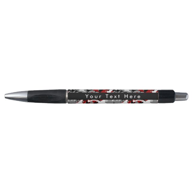 Stylo Camouflage rouge et gris, Militaire, Armée (Devant)