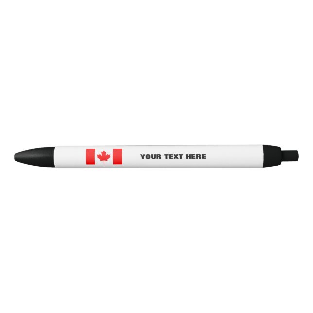 Stylo canadien de drapeau avec le texte (Devant)