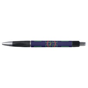 Stylo Carré bleu géométrique