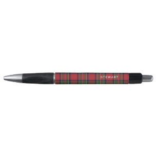 Stylo Carreaux Rustiques Rouge et Vert Stewart Tartan
