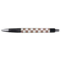Carrés à damier marron moka blanc géométrique rétr