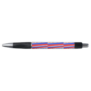 Stylo Cercles Rayures Bleu Blanc Rouge