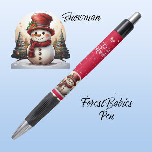 Stylo Chapeau supérieur de Snowman mignon laissez-le rou