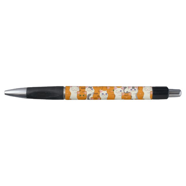 Stylo Chats blancs et gingembre motif yeux verts yeux bl (Devant)