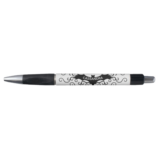 Stylo Chauve-souris victorienne gothique avec tourbillon (Devant)