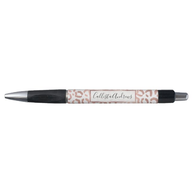 Stylo Chic Rose Gold Leopard Cheetah Poster de animal (Devant)