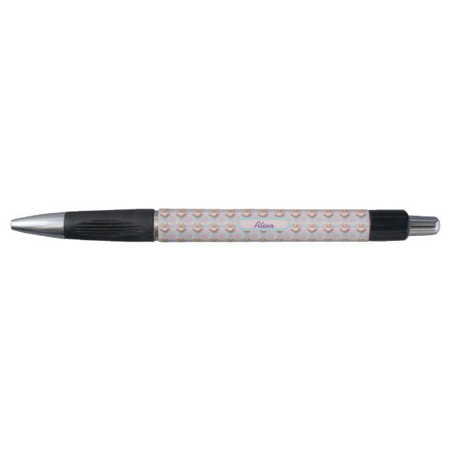 Stylo Chouette avec motifs transversaux (Devant)