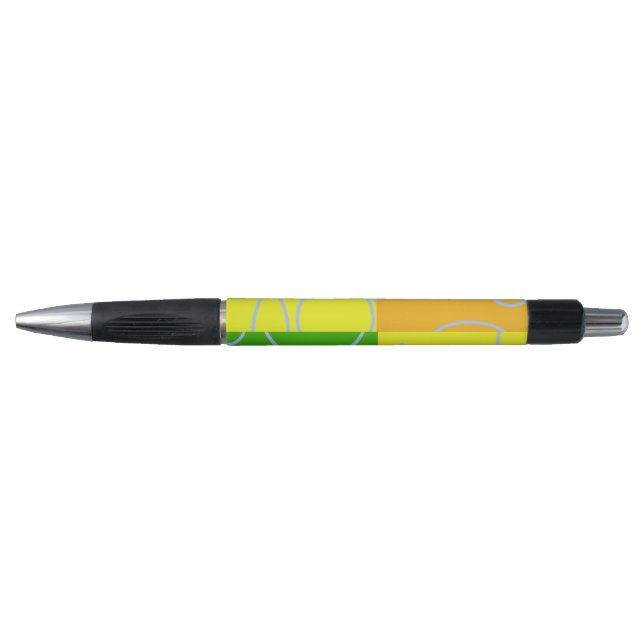 Stylo Circles rétro amusants Boucles Vert Jaune Orange S (Devant)