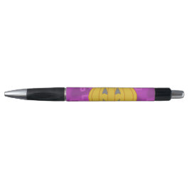 Stylo Citrouille moderne sur violet géométrique